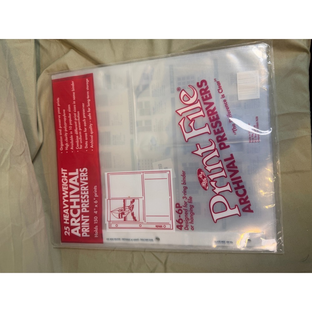 Print File 46-6P Archival Photo Preservers 25 Pack Heavyweight 4x6 Pages Clear